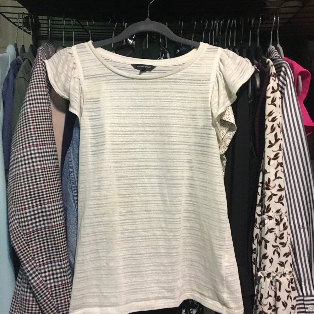 Banana Republic Tinsel Flutter Sleeve Top